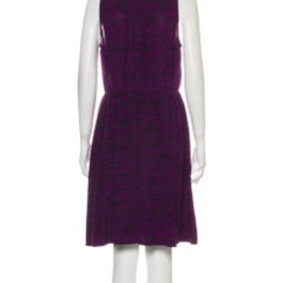 Rebecca Taylor 100% Silk Purple & Black Dress Sz 4 - Picture 3 of 8